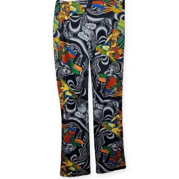 TRIPP NYC Vintage 80s 90s Pinball Space Print Pants size Small RARE - Picture 3 of 8